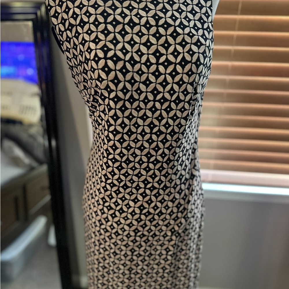 Elegant Black and White Patterned Dress